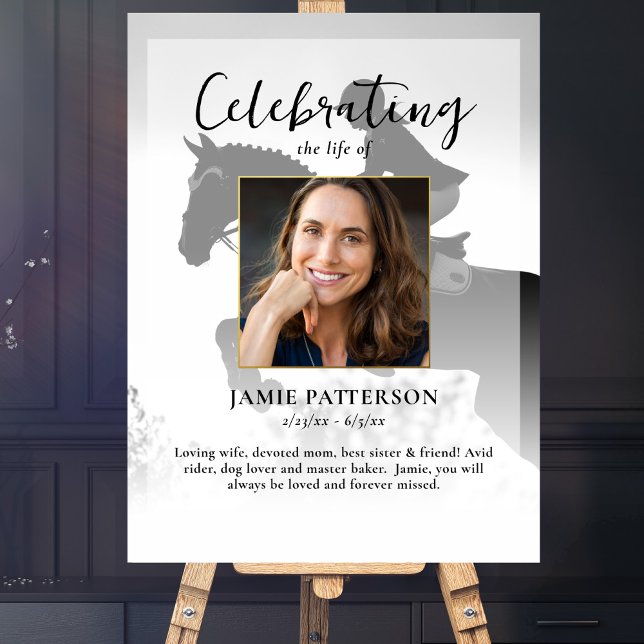 Horse Rider Celebration of Life Photo Funeral Poster (Creator Uploaded)