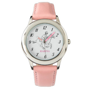 Horse rider Dressage Equestrian Horse Pink Kids Watch