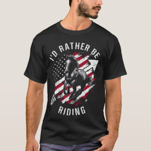 Horse Rider Lover Usa T-Shirt