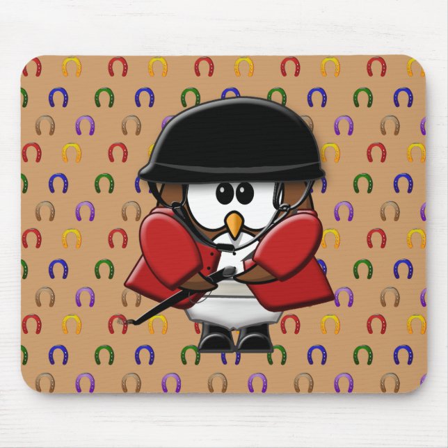 horse rider owl mouse pad (Front)