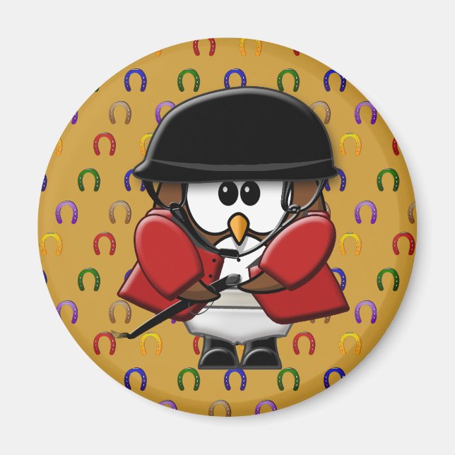 horse rider owls magnet (Front)