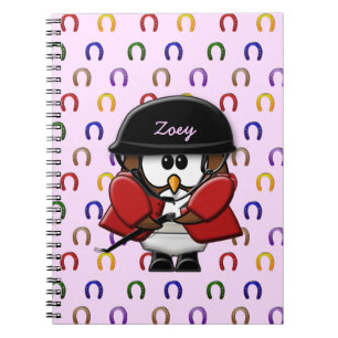 horse rider owls spiral notebook