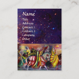 HORSE RIDERS,MUSIC IN THE NIGHT Fantasy Blue Business Card