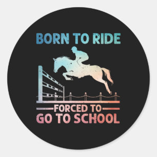 Horse Riding Art For Men Women Horseback Rider Equ Classic Round Sticker
