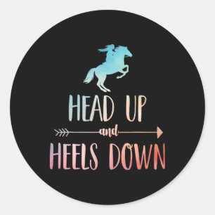 Horse Riding Art For Women Girls Horseback Lover E Classic Round Sticker