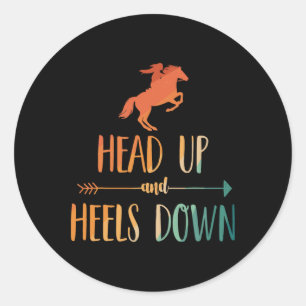 Horse Riding Art For Women Girls Horseback Lover E Classic Round Sticker
