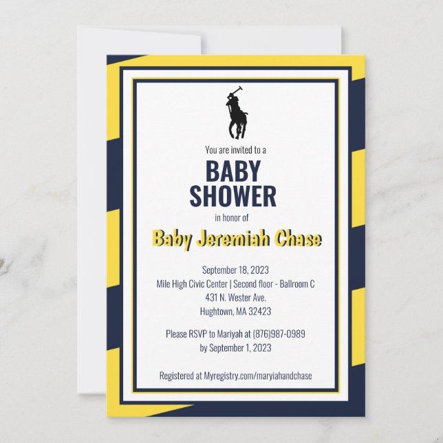 Horse Riding Baby boy baby shower invite (Front)