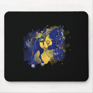 Horse Riding Barbados Flag Mouse Pad