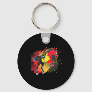 Horse Riding Belgium Flag Key Ring