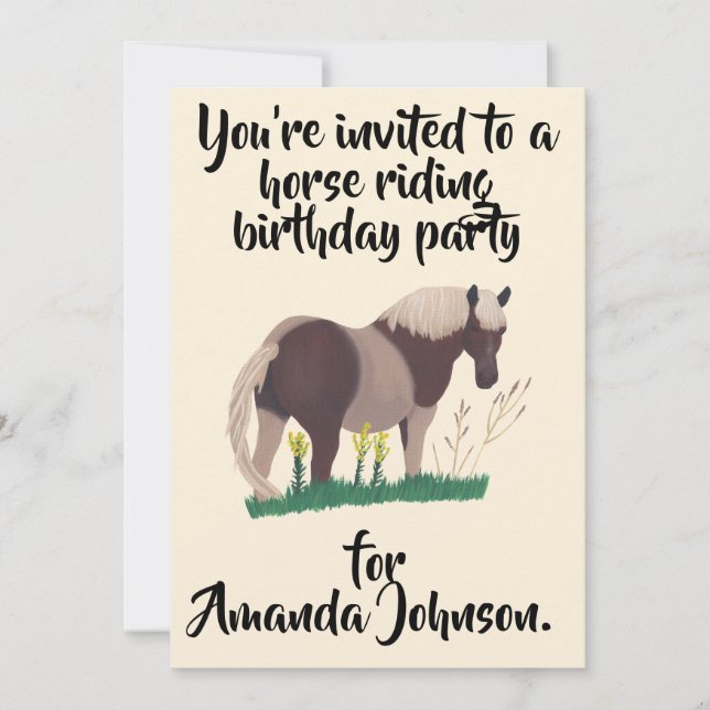 Horse Riding Birthday Party Invitations (Front)