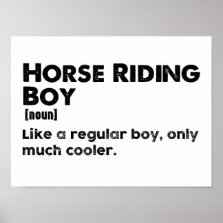 Horse Riding Boy Funny Definition Horseback rider Poster