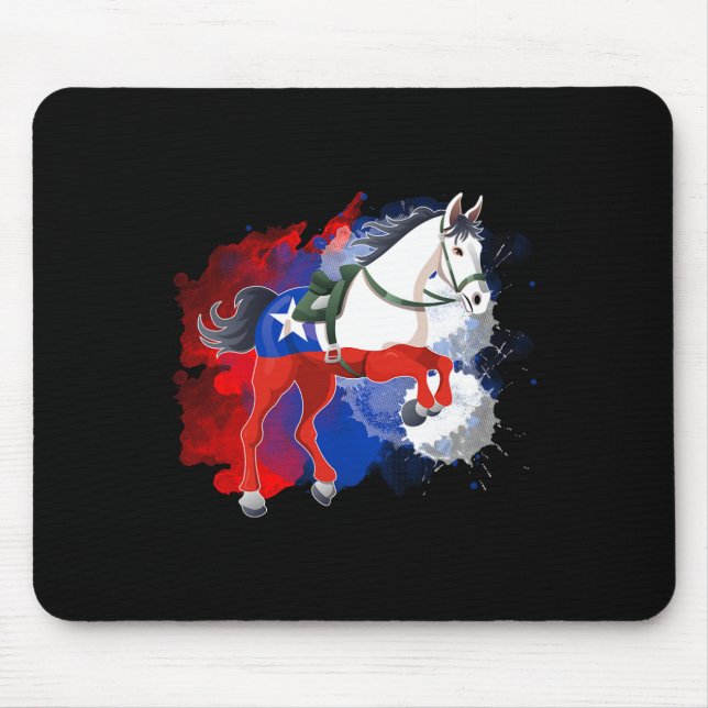 Horse Riding Chile Flag  Mouse Pad (Front)
