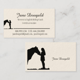 Horse Riding Coach Instructor Trainer Custom Business Card