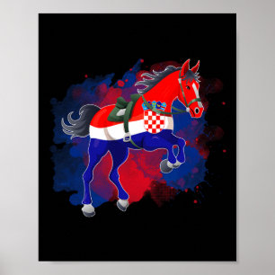 Horse Riding Croatia Flag  Poster