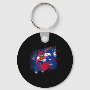 Horse Riding Cuba Flag Key Ring