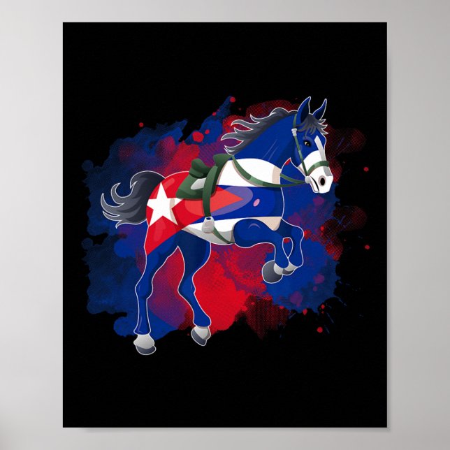 Horse Riding Cuba Flag  Poster (Front)