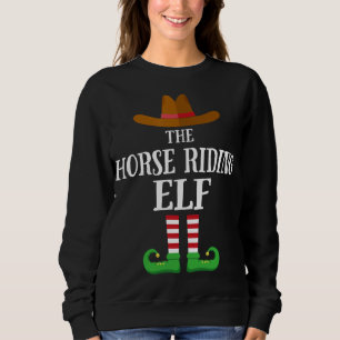 Horse Riding Elf Matching Family Christmas Pajama Sweatshirt