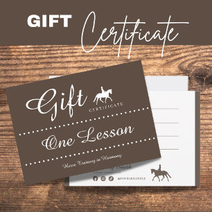 Horse Riding Gift Certificate Gift Card
