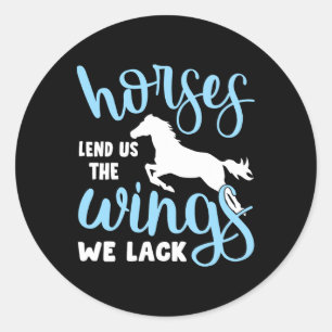 Horse Riding Girls Women Equestrian Horseback Classic Round Sticker
