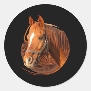 Horse Riding Graphic Horse Picture - Horse Rider Classic Round Sticker