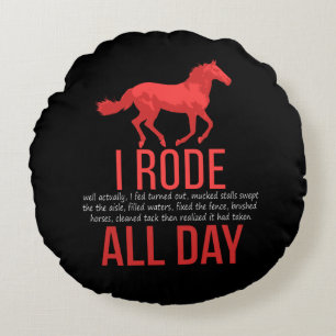 Horse Riding - Horse Ride Gift Round Cushion