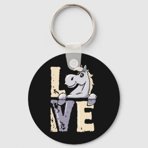 Horse Riding - Horseback Rider Love Horses  Key Ring