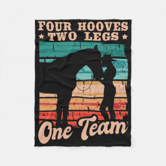Horse Riding Horses Horse Girl Fleece Blanket