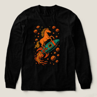 Horse riding in a rocket custom sweatshirt Tri-Blend shirt