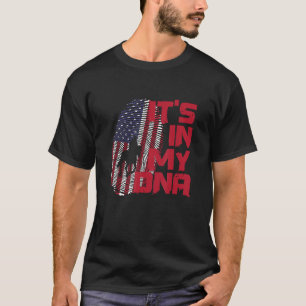 Horse Riding In Dna Fingerprint American Patriot 4 T-Shirt