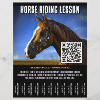 Horse Riding Lesson Flyer with QR Code v.2