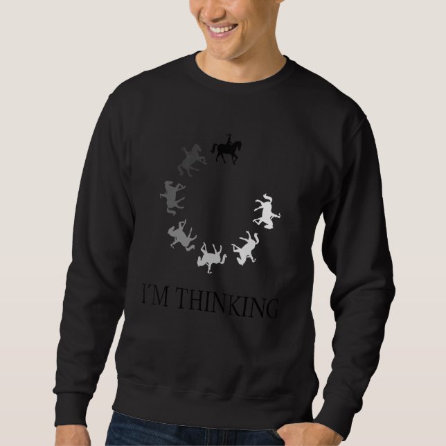 Horse   Riding Loading Bar Concentration Horseshoe Sweatshirt (Front)