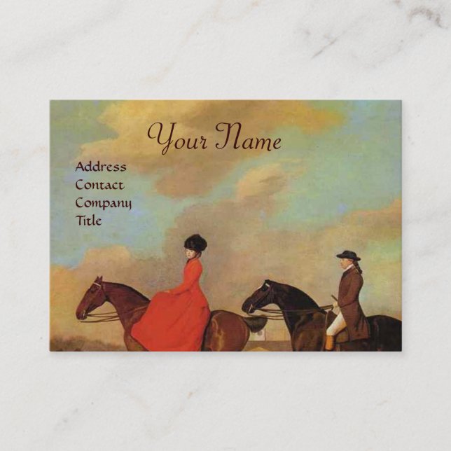 HORSE RIDING Monogram Business Card (Front)