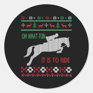 Horse Riding Oh W Fun Classic Round Sticker