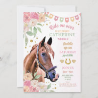 Horse Riding Party Pink Pony Flower Girls Birthday