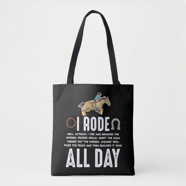 Horse Riding Pony Funny Horseback Horse Lover Tote Bag (Front)