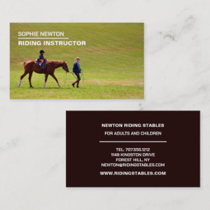 Horse Riding Portrait, Riding Instructor, Academy Business Card