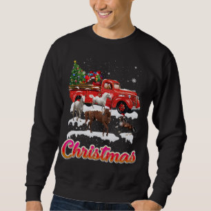Horse Riding Red Truck Christmas Tree Horse Xmas Sweatshirt