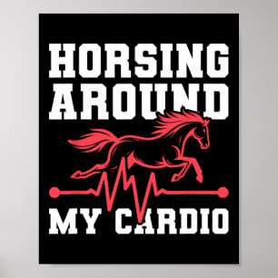 Horse Riding Rider - Horseback Ekg  Poster