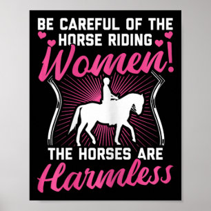 Horse Riding Shirt Women Horseback Horse Owner Gif Poster