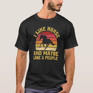 Horse Riding Vintage Retro Sunset T-Shirt