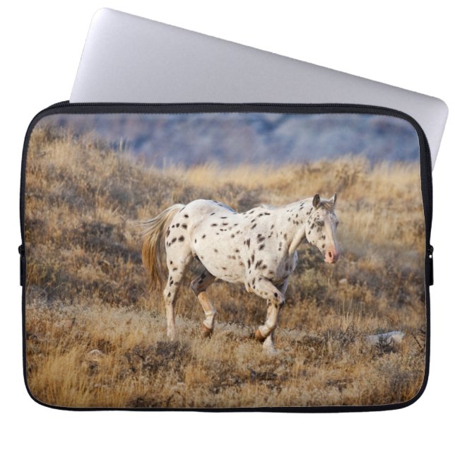 Horse Roaming the Scenic Hills of the Big Horn Laptop Sleeve (Front)