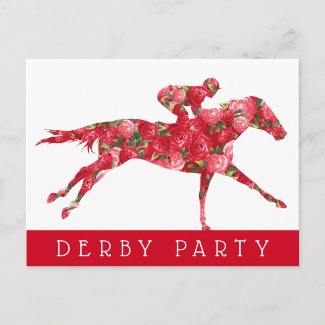 Horse Roses Derby Race Party Postcard (Front)