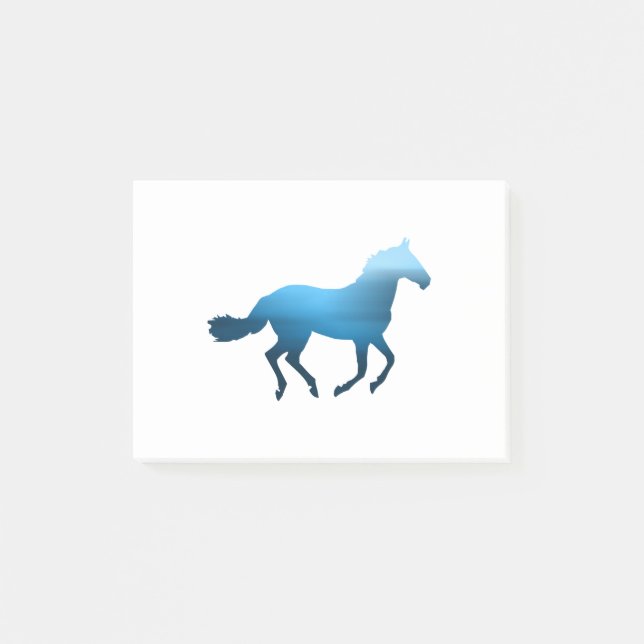 Horse - Running - Blue Post-it Notes (Front)