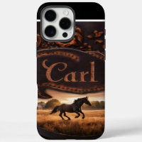 Horse Running in Field at Sunset