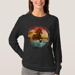 HORSE RUNNING IN SEASHORE SEASCAPE T-Shirt