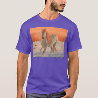 Horse running in the Snow family T-Shirt