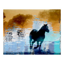 Horse Running in Water Poster