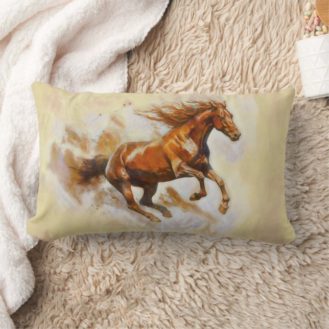 Horse Running Lumbar Cushion (Blanket)