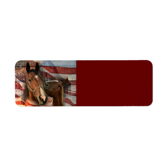 Horse Rustic Barn American Flag (Front)