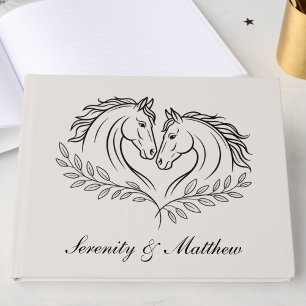 Horse Rustic Western Country Elegant Wedding Guest Book